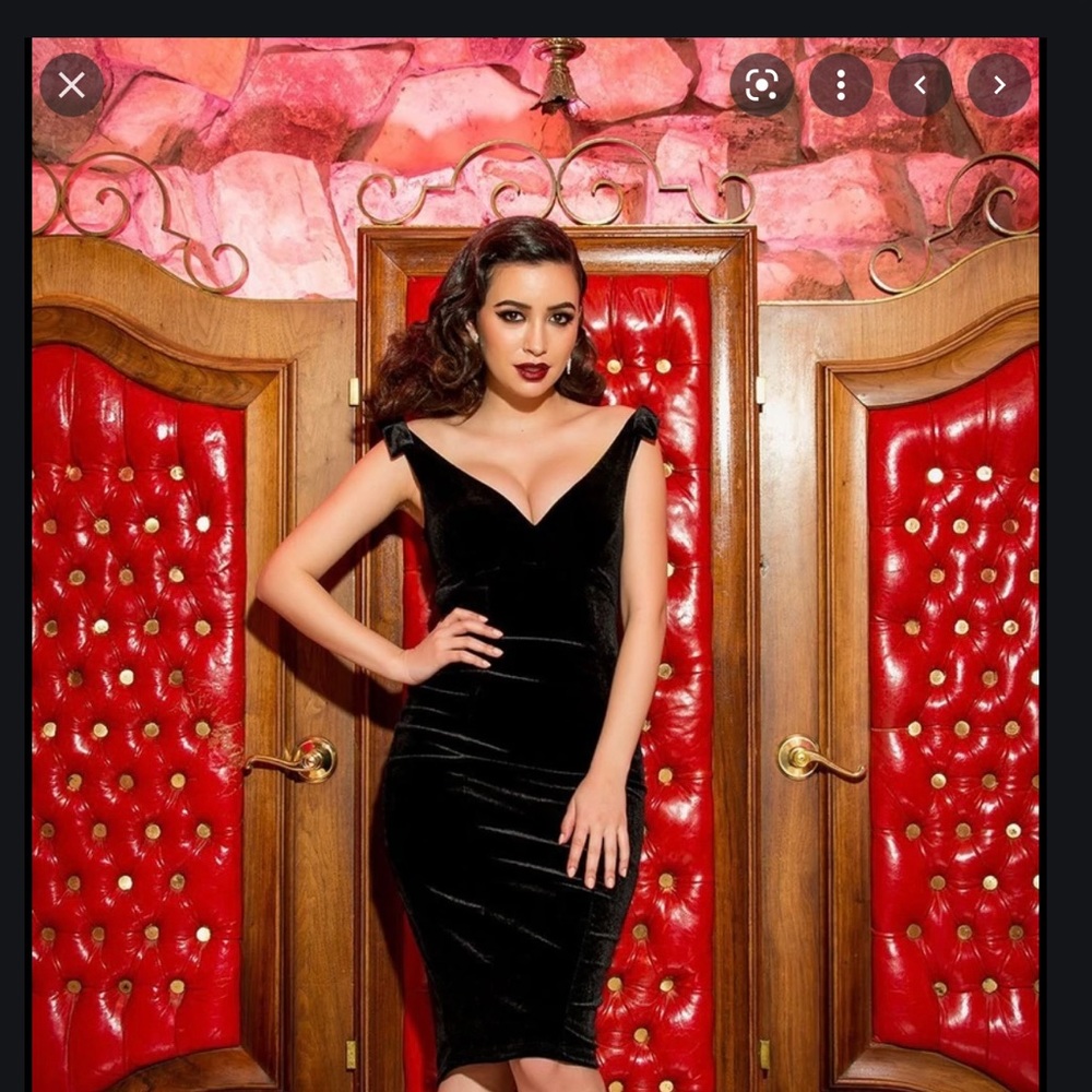 Pinup Girl Clothing Gilda Dress in Black Velvet